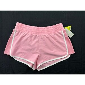 All In Motion Pink Piped Dolphin Shorts 2.5 Inseam Woven Athletic Mid Rise L